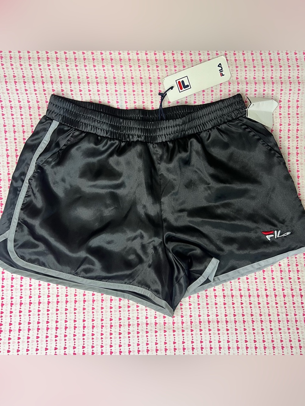 Fila Women's Black and Gray Athletic Shorts